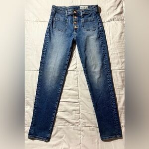 Anthropologie AG Stevie Ankle Button Up Jeans 29R Medium Wash Straight Leg